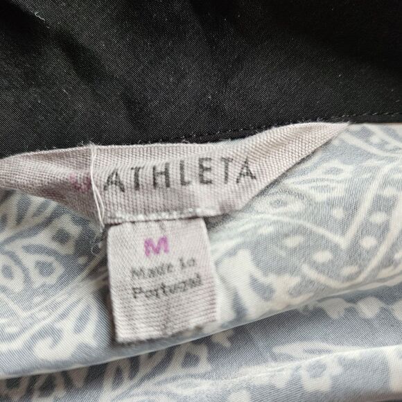 Athleta Black and White Bandana Print Midi Dress- Medium - Picture 3 of 7